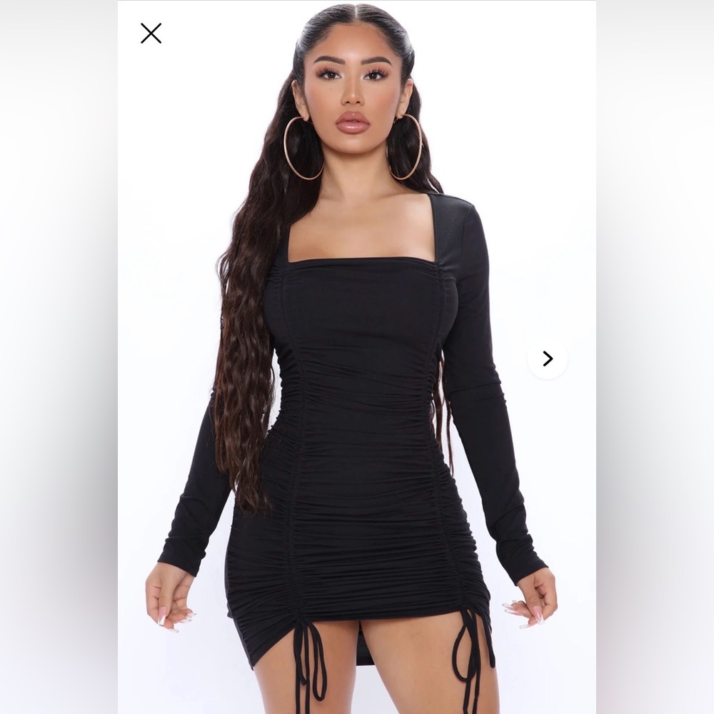 Fashion Nova Black Long Sleeve Dress